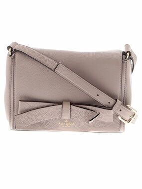 kate spade Taupe Pebbled Leather Bow Crossbody Bag
